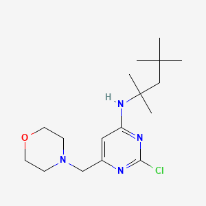 molecular formula C17H29ClN4O B1434724 2-chloro-6-(morpholinomethyl)-N-(2,4,4-trimethylpentan-2-yl)pyrimidin-4-amine CAS No. 1365838-66-9