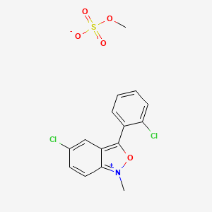 molecular formula C15H13Cl2NO5S B14347268 5-Chloro-3-(2-chlorophenyl)-1-methyl-2,1-benzoxazol-1-ium methyl sulfate CAS No. 94341-58-9