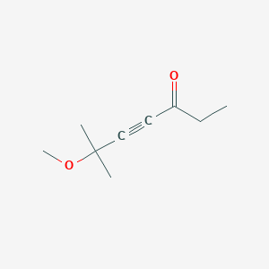 molecular formula C9H14O2 B14347278 6-Methoxy-6-methylhept-4-yn-3-one CAS No. 91888-51-6