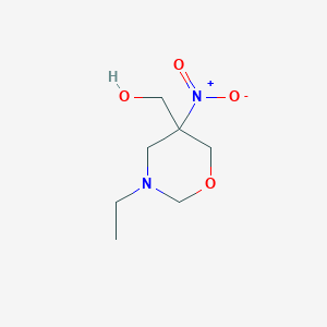 molecular formula C7H14N2O4 B14347301 2H-1,3-Oxazine-5-methanol, 3-ethyltetrahydro-5-nitro- CAS No. 96286-41-8