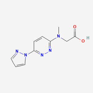 molecular formula C10H11N5O2 B1434731 [Methyl-(6-pyrazol-1-yl-pyridazin-3-yl)-amino]-acetic acid CAS No. 1706447-78-0