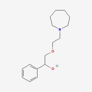 molecular formula C16H25NO2 B14347320 alpha-((2-(Hexahydro-1H-azepin-1-yl)ethoxy)methyl)benzyl alcohol CAS No. 93145-55-2