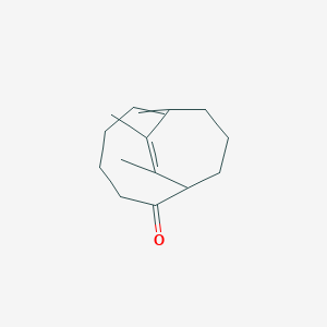 molecular formula C14H20O B14347327 11,12-dimethylbicyclo[5.3.2]dodeca-6,11-dien-2-one CAS No. 91385-08-9