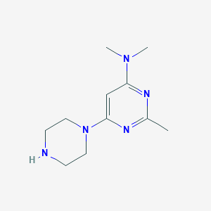 molecular formula C11H19N5 B1434736 N,N,2-三甲基-6-(哌嗪-1-基)嘧啶-4-胺 CAS No. 1706441-11-3