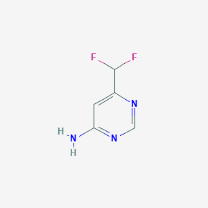 molecular formula C5H5F2N3 B1434737 6-(Difluoromethyl)pyrimidin-4-amine CAS No. 1706464-15-4