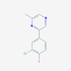 molecular formula C11H8ClIN2 B1434740 2-(3-Chloro-4-iodophenyl)-6-methylpyrazine CAS No. 1648864-31-6