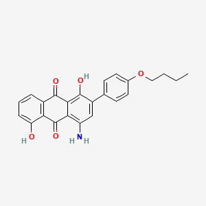 molecular formula C24H21NO5 B14347466 4-Amino-2-(4-butoxyphenyl)-1,5-dihydroxyanthracene-9,10-dione CAS No. 91849-63-7