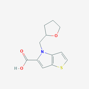 molecular formula C12H13NO3S B1434751 4-((tetrahydrofuran-2-yl)methyl)-4H-thieno[3,2-b]pyrrole-5-carboxylic acid CAS No. 1710674-52-4
