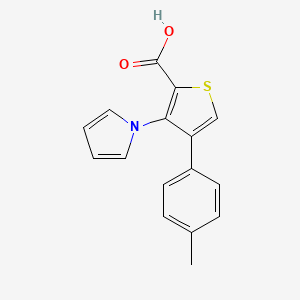 molecular formula C16H13NO2S B1434753 4-(4-methylphenyl)-3-(1H-pyrrol-1-yl)thiophene-2-carboxylic acid CAS No. 1803608-58-3