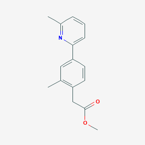 molecular formula C16H17NO2 B1434758 Methyl 2-(2-methyl-4-(6-methylpyridin-2-yl)phenyl)acetate CAS No. 1648864-46-3