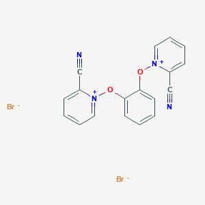 molecular formula C18H12Br2N4O2 B14347596 1,1'-[1,2-Phenylenebis(oxy)]bis(2-cyanopyridin-1-ium) dibromide CAS No. 90264-19-0