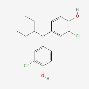 molecular formula C18H20Cl2O2 B14347604 4,4'-(2-Ethylbutane-1,1-diyl)bis(2-chlorophenol) CAS No. 90861-23-7