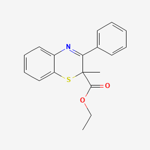 molecular formula C18H17NO2S B14347612 2H-1,4-Benzothiazine-2-carboxylic acid, 2-methyl-3-phenyl-, ethyl ester CAS No. 92978-99-9