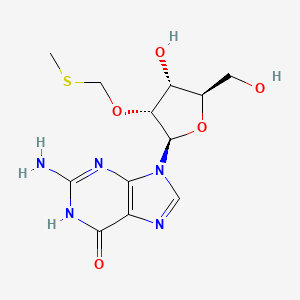 molecular formula C12H17N5O5S B14347617 2-amino-9-[(2R,3R,4R,5R)-4-hydroxy-5-(hydroxymethyl)-3-(methylsulfanylmethoxy)oxolan-2-yl]-1H-purin-6-one 