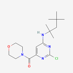 molecular formula C17H27ClN4O2 B1434762 2-chloro-6-(4-morpholinylcarbonyl)-N-(1,1,3,3-tetramethylbutyl)-4-pyrimidinamine CAS No. 1365838-65-8