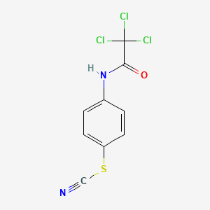 molecular formula C9H5Cl3N2OS B14347623 Thiocyanic acid, 4-((trichloroacetyl)amino)phenyl ester CAS No. 90483-69-5