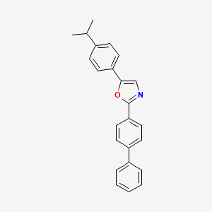 molecular formula C24H21NO B14347627 2-([1,1'-Biphenyl]-4-yl)-5-[4-(propan-2-yl)phenyl]-1,3-oxazole CAS No. 91044-53-0