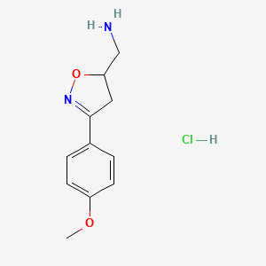 [3-(4-Methoxyphenyl)-4,5-dihydro-1,2-oxazol-5-yl]methanamine hydrochloride