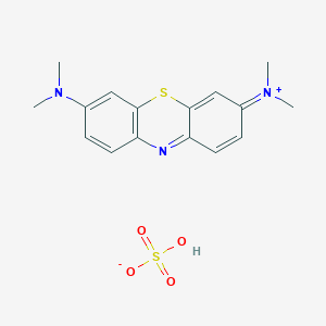 molecular formula C16H19N3O4S2 B14347640 7-(Dimethylamino)-N,N-dimethyl-3H-phenothiazin-3-iminium hydrogen sulfate CAS No. 91223-87-9