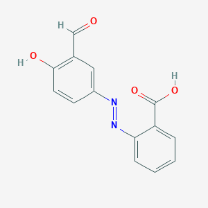 2-[2-(3-Formyl-4-oxocyclohexa-2,5-dien-1-ylidene)hydrazinyl]benzoic acid