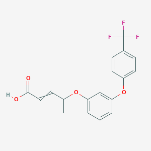 molecular formula C18H15F3O4 B14347705 4-{3-[4-(Trifluoromethyl)phenoxy]phenoxy}pent-2-enoic acid CAS No. 93358-55-5