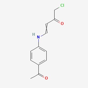 molecular formula C12H12ClNO2 B14347784 4-(4-Acetylanilino)-1-chlorobut-3-en-2-one CAS No. 90251-30-2