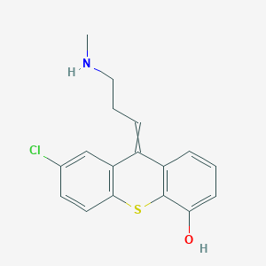 molecular formula C17H16ClNOS B14347857 7-Chloro-9-[3-(methylamino)propylidene]-9H-thioxanthen-4-OL CAS No. 98095-84-2