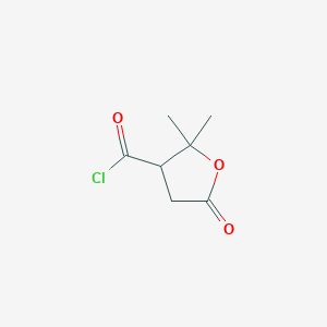 molecular formula C7H9ClO3 B14347916 2,2-Dimethyl-5-oxooxolane-3-carbonyl chloride CAS No. 98546-95-3