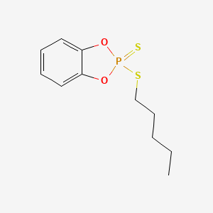 molecular formula C11H15O2PS2 B14347977 2-(Pentylsulfanyl)-2H-1,3,2lambda~5~-benzodioxaphosphole-2-thione CAS No. 91197-81-8