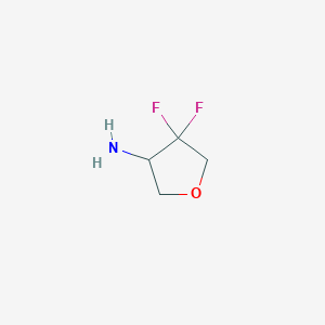 molecular formula C4H7F2NO B1434799 4,4-二氟四氢呋喃-3-胺 CAS No. 1785430-57-0