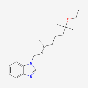 molecular formula C20H30N2O B14347999 1-(7-Ethoxy-3,7-dimethyloct-2-en-1-yl)-2-methyl-1H-benzimidazole CAS No. 90358-30-8