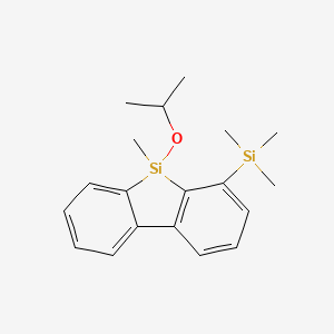 molecular formula C19H26OSi2 B14348018 5-Methyl-5-[(propan-2-yl)oxy]-4-(trimethylsilyl)-5H-dibenzo[b,d]silole CAS No. 91621-52-2