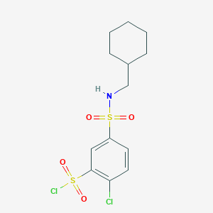 molecular formula C13H17Cl2NO4S2 B14348026 2-Chloro-5-[(cyclohexylmethyl)sulfamoyl]benzene-1-sulfonyl chloride CAS No. 92071-55-1