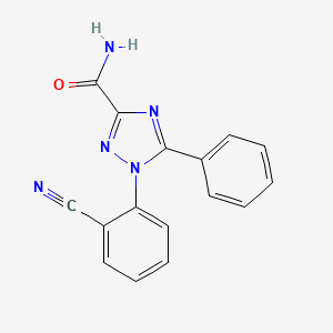 molecular formula C16H11N5O B14348046 1-(2-Cyanophenyl)-5-phenyl-1H-1,2,4-triazole-3-carboxamide CAS No. 90268-05-6