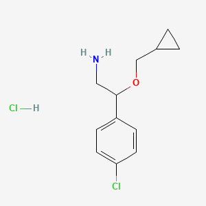 molecular formula C12H17Cl2NO B1434817 2-(4-氯苯基)-2-(环丙基甲氧基)乙胺盐酸盐 CAS No. 1803570-57-1