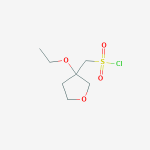 molecular formula C7H13ClO4S B1434818 (3-Ethoxyoxolan-3-yl)methanesulfonyl chloride CAS No. 1785178-84-8