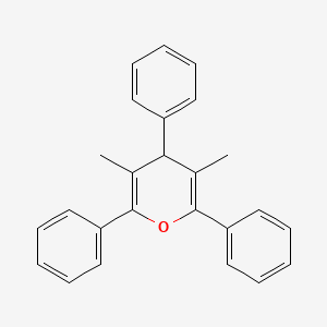 molecular formula C25H22O B14348229 3,5-Dimethyl-2,4,6-triphenyl-4H-pyran CAS No. 91404-18-1