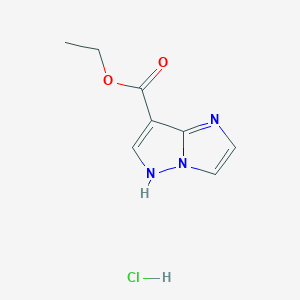 molecular formula C8H10ClN3O2 B1434823 ethyl 1H-pyrazolo[1,5-a]imidazole-7-carboxylate hydrochloride CAS No. 1803605-21-1
