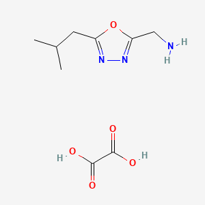 molecular formula C9H15N3O5 B1434830 [5-(2-Methylpropyl)-1,3,4-oxadiazol-2-yl]methanamine, oxalic acid CAS No. 1803561-29-6