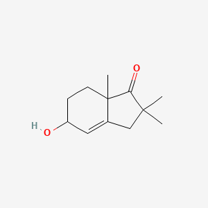 molecular formula C12H18O2 B14348305 5-Hydroxy-2,2,7a-trimethyl-2,3,5,6,7,7a-hexahydro-1H-inden-1-one CAS No. 93127-46-9