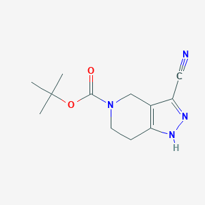 molecular formula C12H16N4O2 B1434831 tert-Butyl 3-cyano-2,4,6,7-tetrahydro-5H-pyrazolo[4,3-c]pyridine-5-carboxylate CAS No. 1781647-67-3