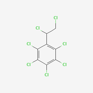 molecular formula C8H3Cl7 B14348341 1,2,3,4,5-Pentachloro-6-(1,2-dichloroethyl)benzene CAS No. 90301-91-0