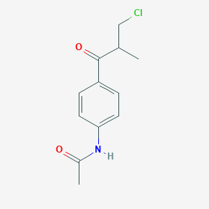 molecular formula C12H14ClNO2 B14348357 N-[4-(3-Chloro-2-methylpropanoyl)phenyl]acetamide CAS No. 90512-83-7