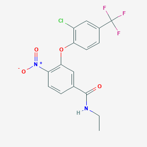 molecular formula C16H12ClF3N2O4 B14348364 3-[2-Chloro-4-(trifluoromethyl)phenoxy]-N-ethyl-4-nitrobenzamide CAS No. 91024-92-9