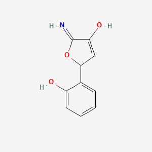 molecular formula C10H9NO3 B14348401 5-(2-Hydroxyphenyl)-2-imino-2,5-dihydrofuran-3-ol CAS No. 94830-29-2