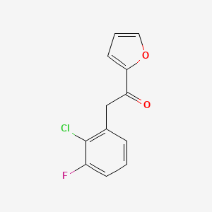 molecular formula C12H8ClFO2 B1434841 2-(2-Chloro-3-fluorophenyl)-1-(furan-2-yl)ethan-1-one CAS No. 1565557-81-4