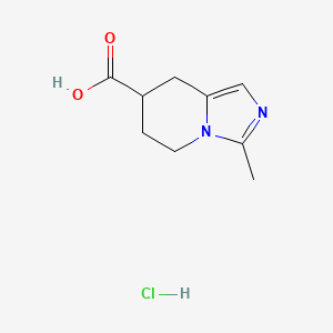 molecular formula C9H13ClN2O2 B1434853 3-methyl-5H,6H,7H,8H-imidazo[1,5-a]pyridine-7-carboxylic acid hydrochloride CAS No. 1780940-10-4