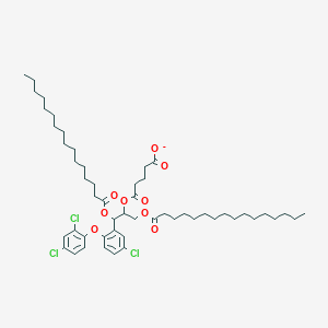 molecular formula C52H78Cl3O9- B14348553 5-({1-[5-Chloro-2-(2,4-dichlorophenoxy)phenyl]-1,3-bis(hexadecanoyloxy)propan-2-YL}oxy)-5-oxopentanoate CAS No. 90393-07-0