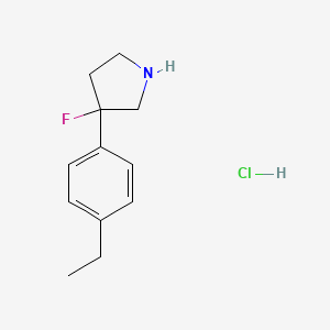 molecular formula C12H17ClFN B1434857 3-(4-乙基苯基)-3-氟吡咯烷盐酸盐 CAS No. 1803603-46-4