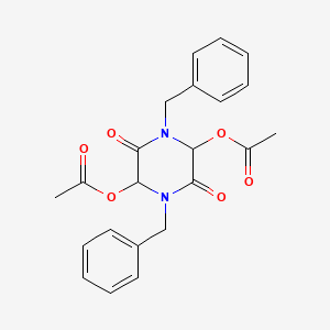 molecular formula C22H22N2O6 B14348570 1,4-Dibenzyl-3,6-dioxopiperazine-2,5-diyl diacetate CAS No. 90301-44-3